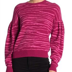 Free Press Pink Animal Print Pullover Sweater Size XXS